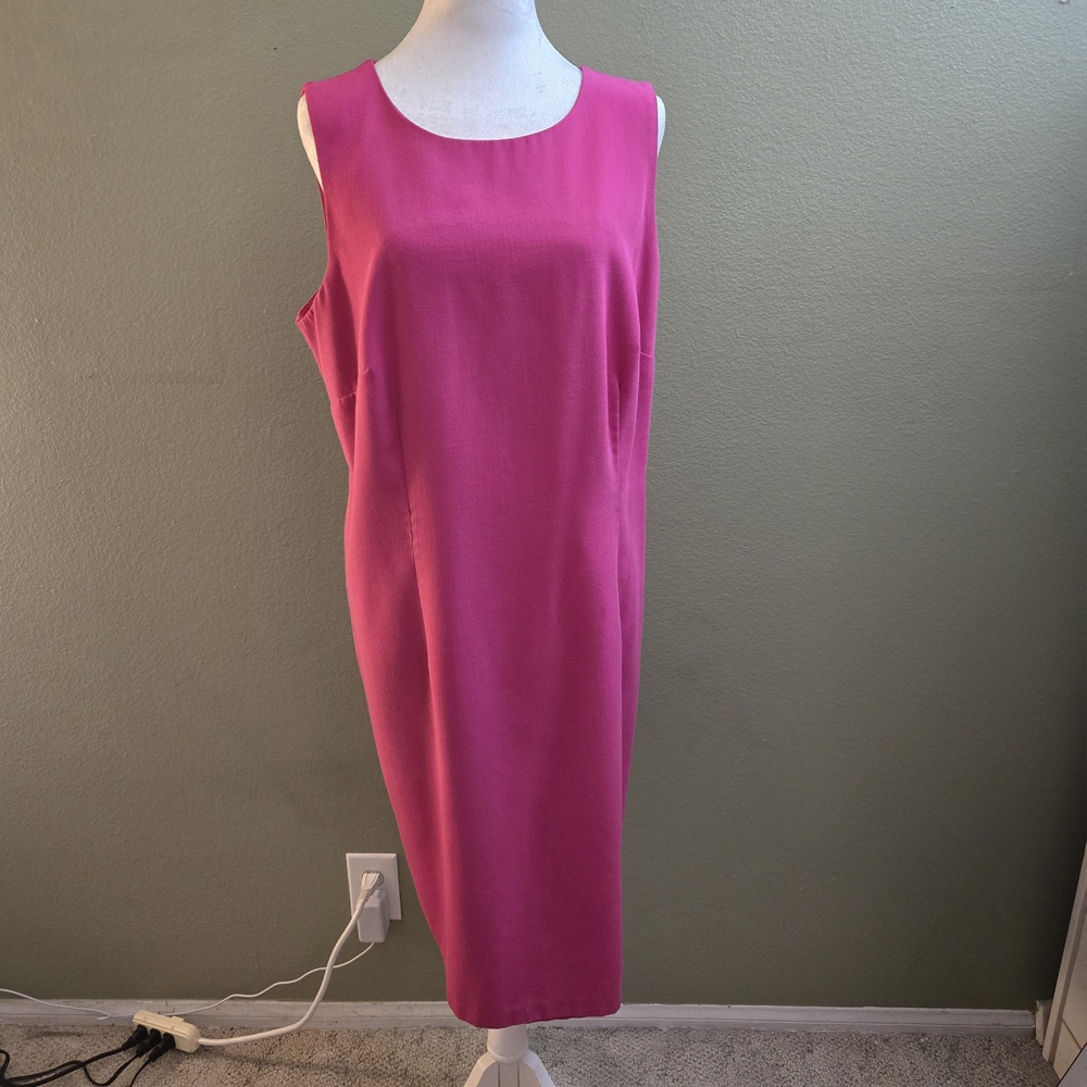 Sag Harbor Women's Vibrant Pink Sleeveless Midi Dress
